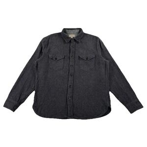 Wallace & Barnes Flannel Shirt Button Up Gray Men's Large